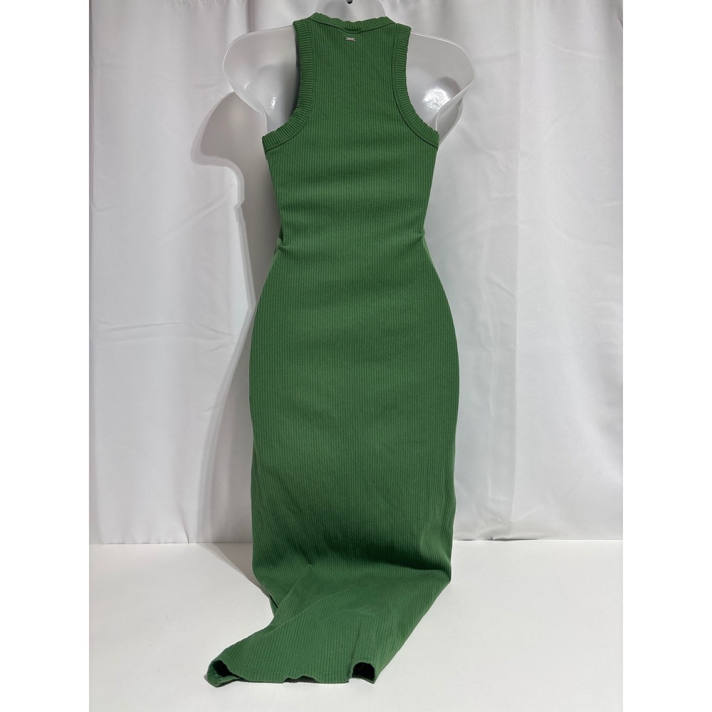 Victoria's‎ Secret PINK Ribbed Racerback Midi Dress Green Slit XS - Picture 4 of 10